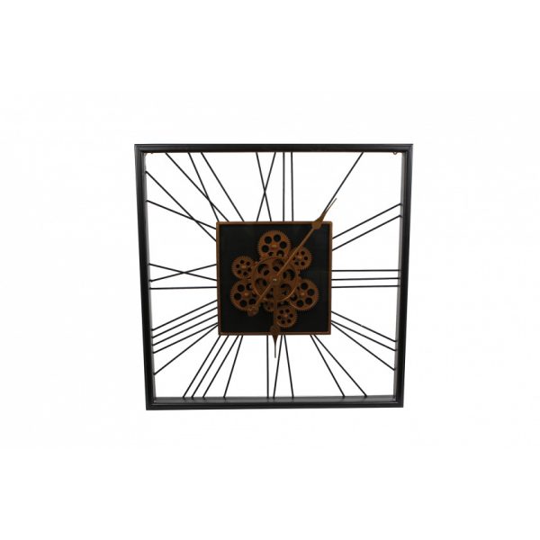 klok robbert 60 x 60 x 6 5 cm staal brons zwart lourens collection